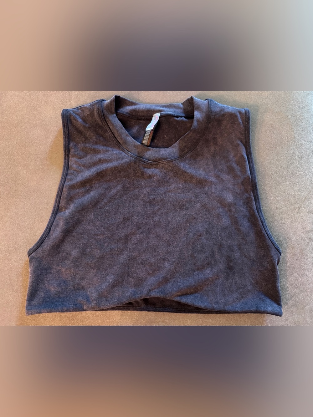 FP Movement Crop Muscle Tee Top / Bra Mineral Wash Charcoal / Blue Fitted M/L